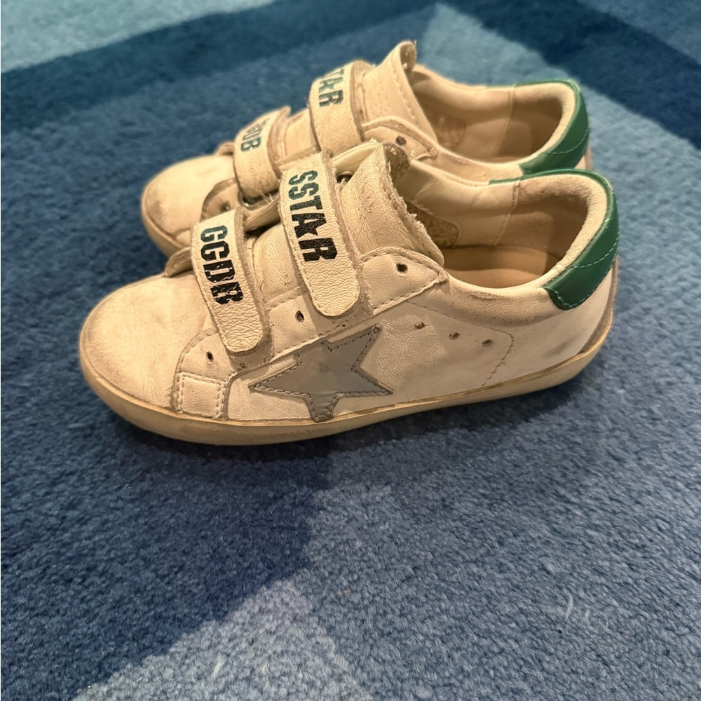 Golden Goose White and Green Low-Top Sneakers Kids